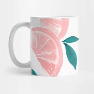 Watercolor lemons pink and teal Mug